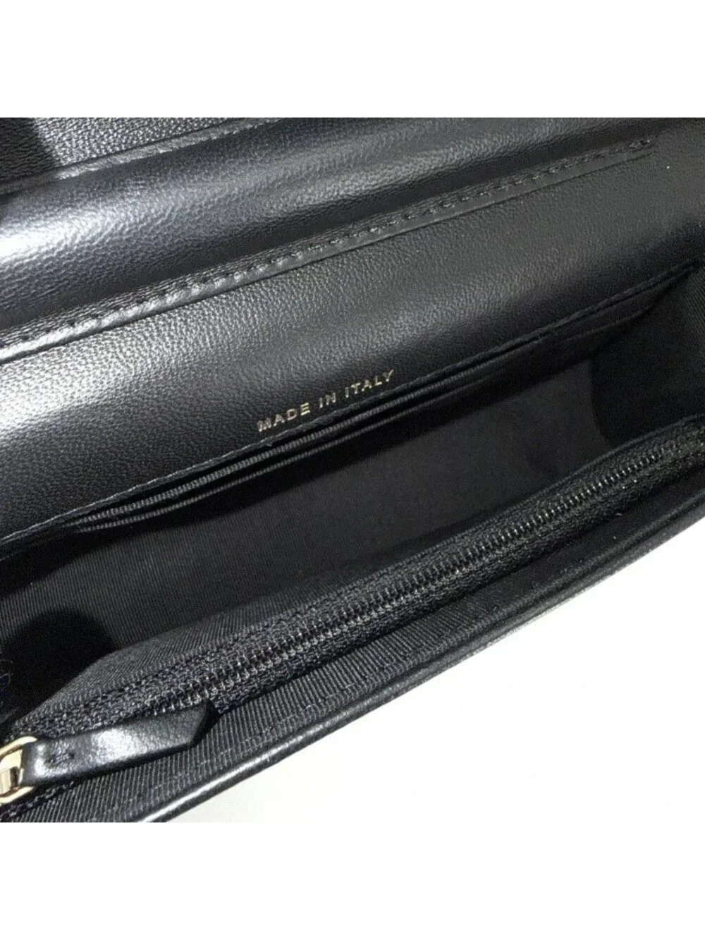 Chanel Shoulder Bag Quilted Flap Chain Knit Crossbody CC Logo Lambskin Black